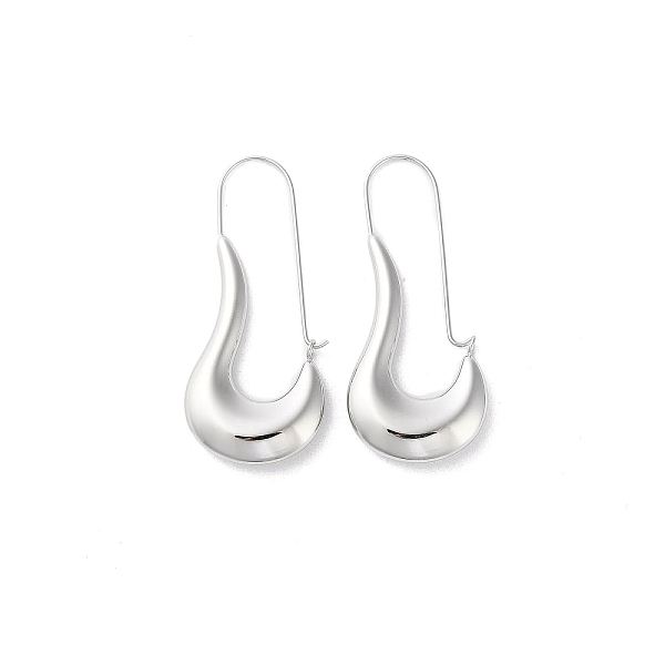 

PandaHall 304 Stainless Steel Hoop Earrings, Oval, Stainless Steel Color, 49x21.5mm 304 Stainless Steel Oval