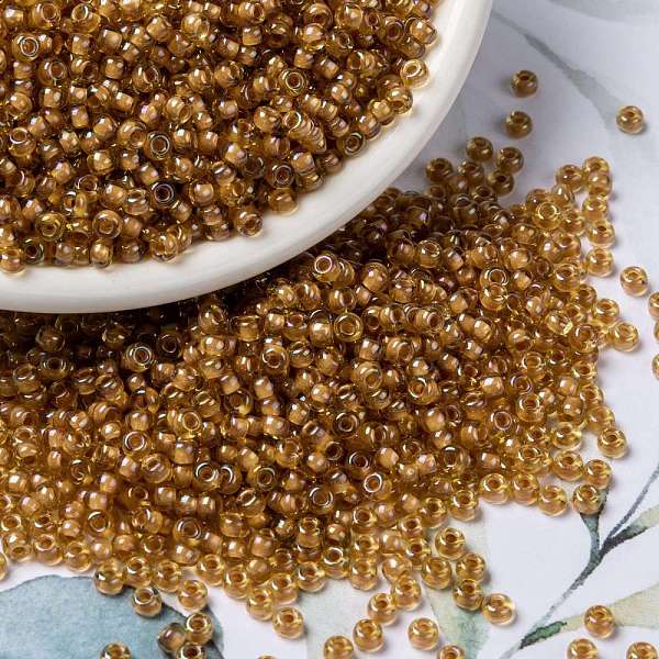 

PandaHall MIYUKI Round Rocailles Beads, Japanese Seed Beads, (RR3733), 8/0, 3mm, Hole: 1mm, about 2111~2277pcs/50g Glass Brown