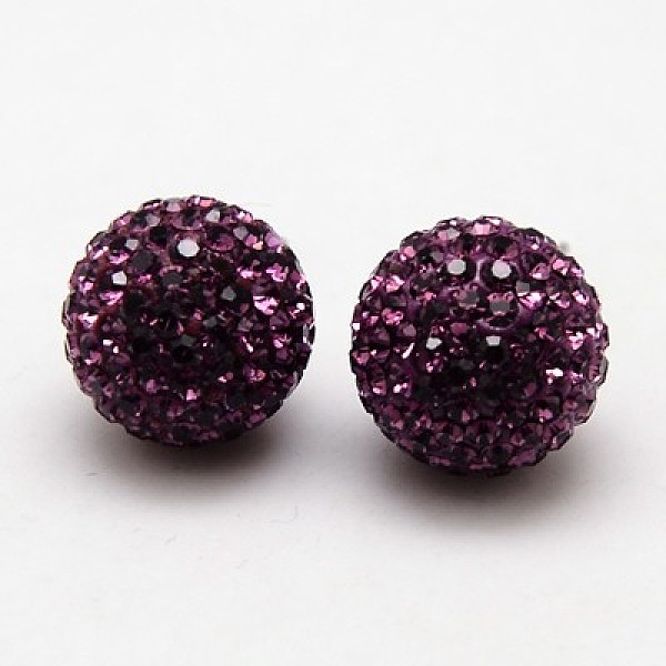 

PandaHall 925 Sterling Silver Austrian Crystal Rhinestone Ear Studs, with Ear Nuts, Round, 204_Amethyst, 12mm, Pin: 0.8mm Sterling..., Purple
