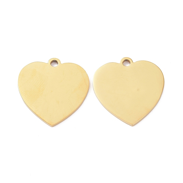 

PandaHall Ion Plating(IP) 304 Stainless Steel Pendants, Stamping Blank Tag, Heart, Golden, 21x20x1.5mm, Hole: 2mm 304 Stainless Steel Heart