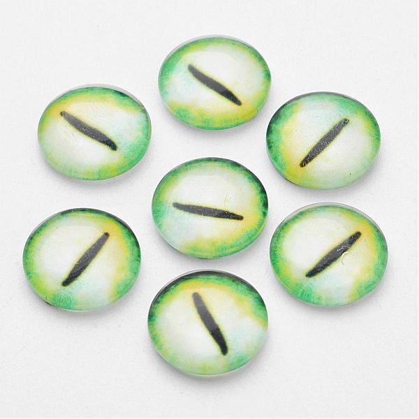 Half Round/Dome Dragon Eye Printed Glass Cabochons