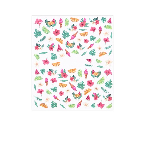 

PandaHall Summer Nail Decals Stickers, Flower Fruit Animal Plants Self-adhesive 3D Nail Art Supplies, for Woman Girls DIY Nail Art Design...