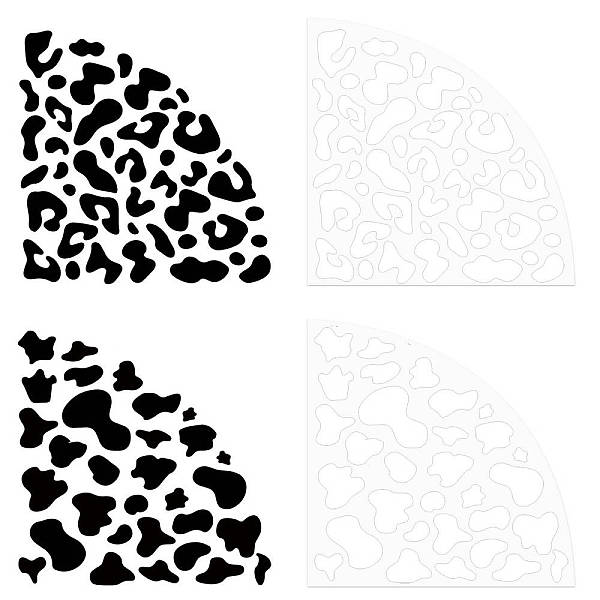 PandaHall CRASPIRE 2Pcs 2 Style Custom Acrylic Tie-Dye Template, Painting Supplies, Fanshaped, Mixed Patterns, 200x200mm, 1pc/sytyle Acrylic...
