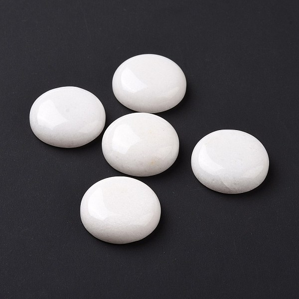 

PandaHall Natural White Jade Cabochons, Half Round/Dome, 25x7mm White Jade Half Round