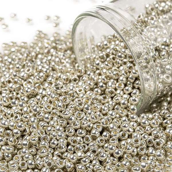 

PandaHall TOHO Round Seed Beads, Japanese Seed Beads, (558) Silver Metallic, 11/0, 2.2mm, Hole: 0.8mm, about 1110pcs/10g Glass Silver