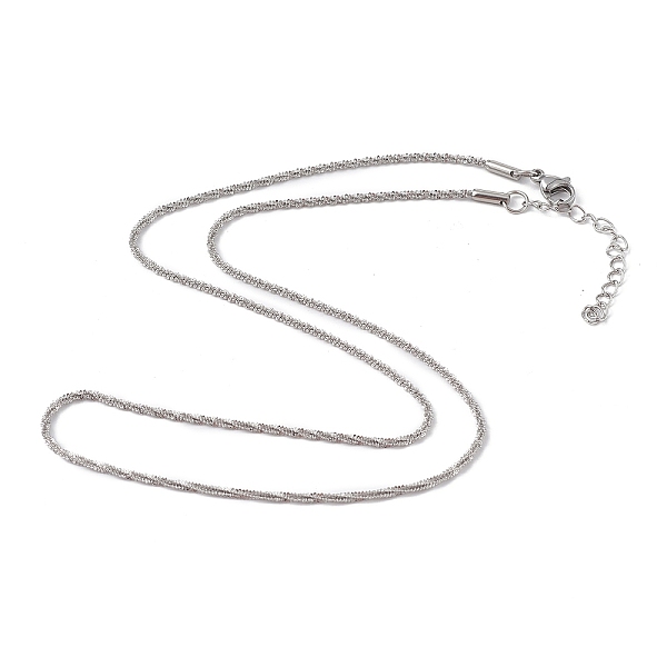 

PandaHall 304 Stainless Steel Bone Rope Chain Necklace for Women, Stainless Steel Color, 17.99 inch(45.7cm), Wide: 1.5mm 304 Stainless Steel
