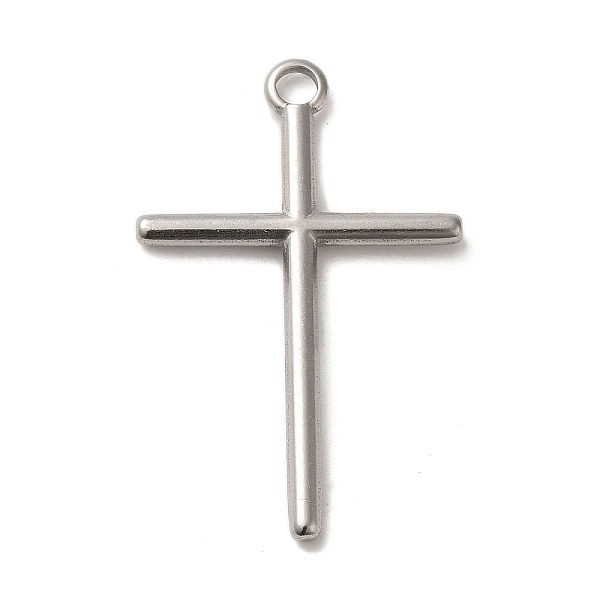 

PandaHall 304 Stainless Steel Pendants, Cross Charms, Stainless Steel Color, 34x22x2mm, Hole: 2.5mm 304 Stainless Steel Cross
