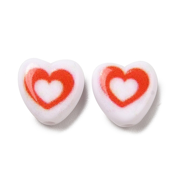 

PandaHall Opaque Acrylic Enamel Beads, Heart, Red, 8.5x8.5x4mm, Hole: 1.5mm Acrylic Heart Red