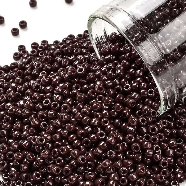 

PandaHall TOHO Round Seed Beads, Japanese Seed Beads, (46) Opaque Oxblood, 11/0, 2.2mm, Hole: 0.8mm, about 1110pcs/bottle, 10g/bottle Glass..., Brown