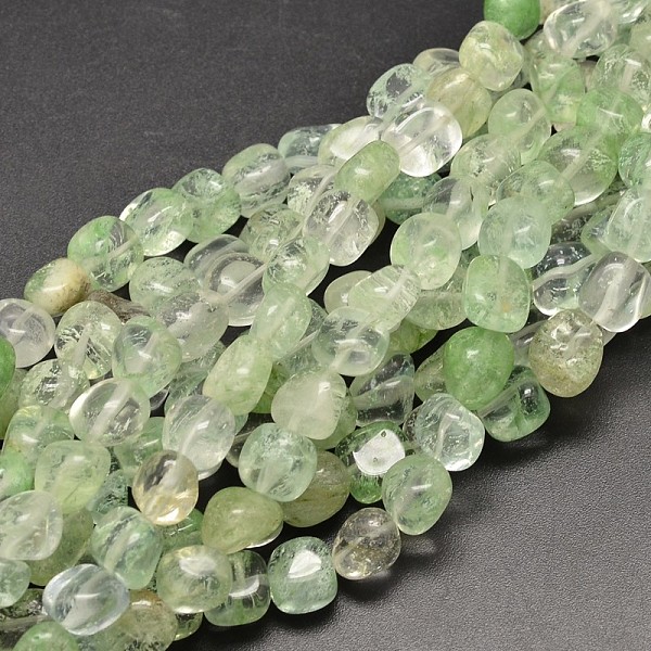 

PandaHall Watermelon Stone Glass Beads Strands, Tumbled Stone, Nuggets, Light Green, 9~13x9~13x9~13mm, Hole: 1mm, about 35~40pcs/strand...