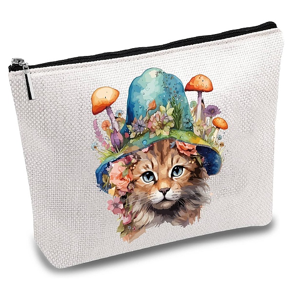 

PandaHall Custom Polycotton Canvas Stroage Bags, Metal Zipper Pouches, Rectangle, Cat Shape, 18x25cm Polycotton Cat Shape