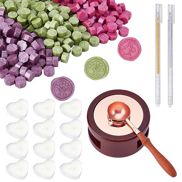 

PandaHall CRASPIRE DIY Stamp Making Kits, Including Round Sealing Wax Stove, Sealing Wax Particles, Brass Spoon, Plastic Glisten Gel Pen..., Multicolor