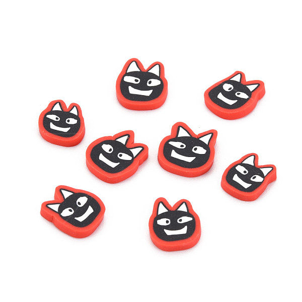 

PandaHall Halloween Handmade Polymer Clay Cabochons, Ghost, Black, 8~10.5x7.5~9.5x1.5mm, about 310pcs/50g Polymer Clay Ghost Black