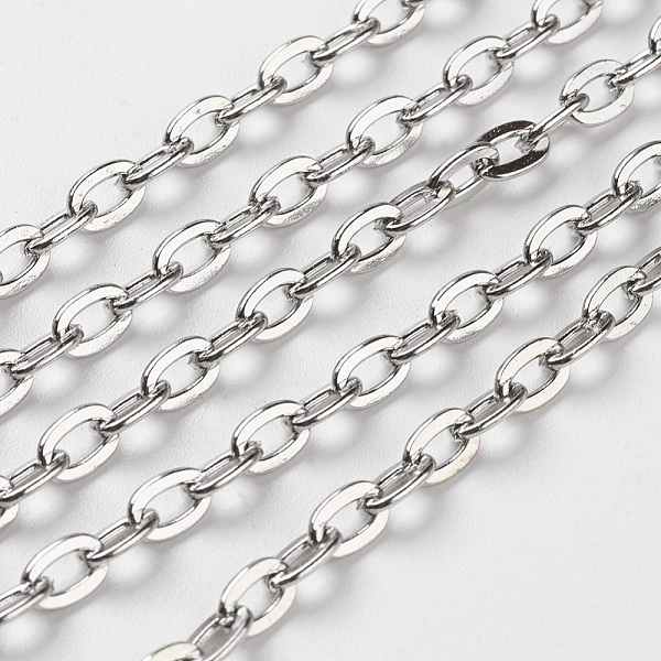 

PandaHall Iron Cable Chains, Unwelded, with Spool, Flat Oval, Cadmium Free & Lead Free, Platinum, 5.9x3.9x1mm, about 164.04 Feet(50m)/roll...