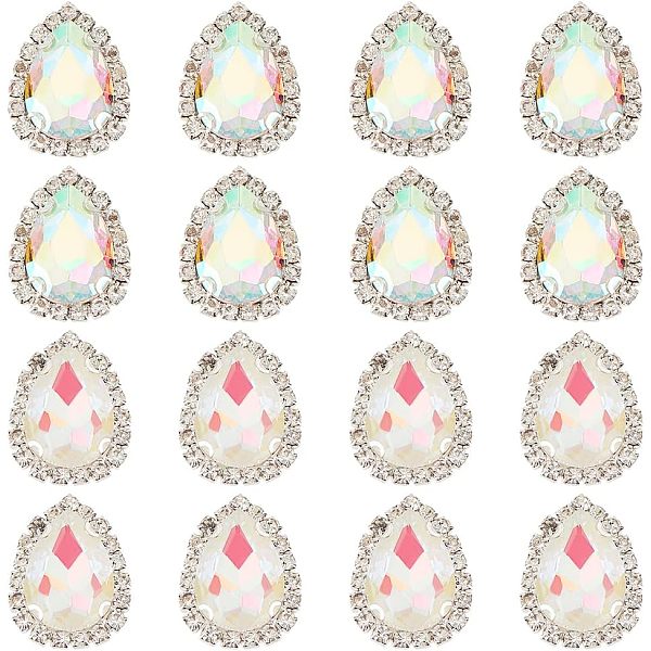 

PandaHall OLYCRAFT 16Pcs Teardrop Rhinestone Buttons 1mm Crystal Handcraft Button Glass hinestone Buttons DIY Button Accessories for Sewing..., Multicolor
