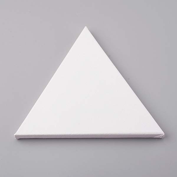 

PandaHall Triangle Shape Blank Canvas, Cotton Covered Wood Primed Framed, for Painting Drawing, White, 17x20x1.6cm Linen Triangle White