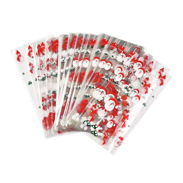 

PandaHall Christmas Theme Plastic Storage Bags, for Chocolate, Candy, Cookies Gift Packing, Snowman Pattern, 27x13x0.01cm, 100pcs/bag...