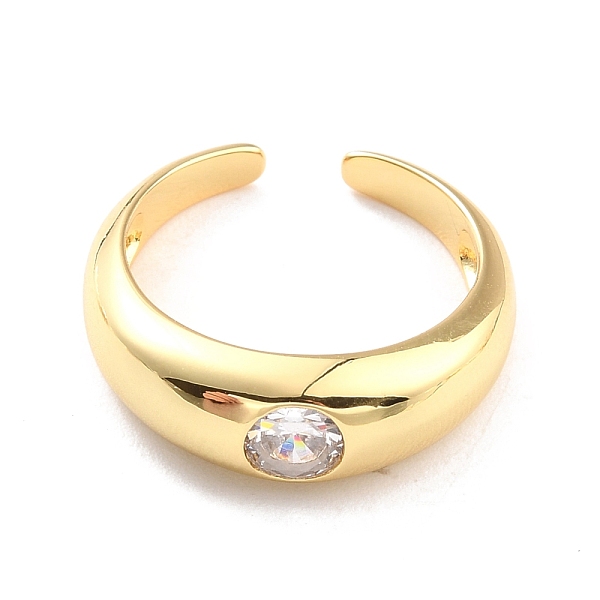 

PandaHall Clear Cubic Zirconia Chunky Open Cuff Ring for Women, Cadmium Free & Nickel Free & Lead Free, Real 18K Gold Plated, US Size 6 1/2...