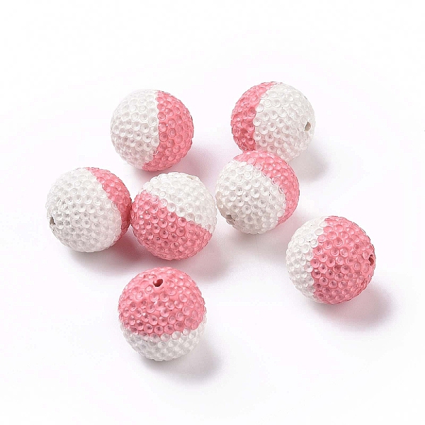 

PandaHall Polymer Clay Rhinestone Beads, Pave Disco Ball Beads, Round, Pink, 16mm, Hole: 1.6mm Polymer Clay+Glass Rhinestone Round Pink
