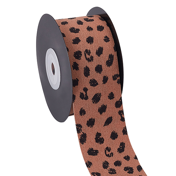 

PandaHall Leopard Print Polyester Ribbon, Clothing Accessories, Camel, 1-5/8 inch(40mm), 10 yards/roll Polyester Leopard Brown