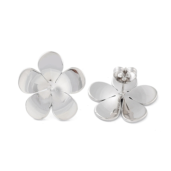 

PandaHall 304 Stainless Steel Stud Earrings, Flower, Stainless Steel Color, 19.5x20mm 304 Stainless Steel Flower