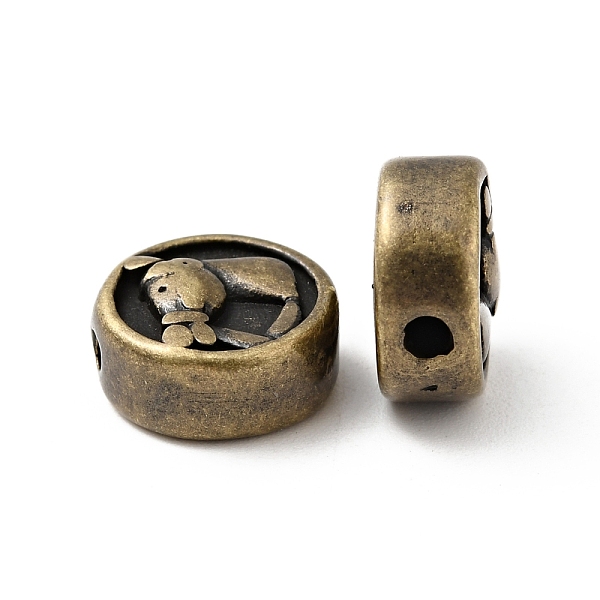 

PandaHall 304 Stainless Steel Beads, Flat Round with Horse Pattern, Antique Bronze, 10.5x5mm, Hole: 2mm 304 Stainless Steel Flat Round