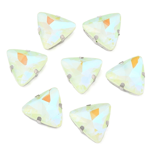 

PandaHall Mocha Fluorescent(MI) Triangle Sew on Rhinestone, Multi-strand Links, with Brass Prong Settings, Garments Accessories, Peridot..., Green