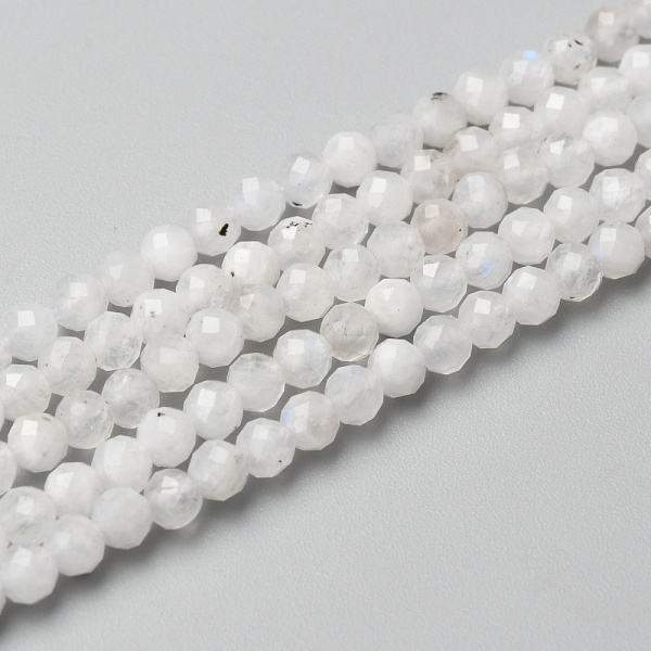 

PandaHall Natural Rainbow Moonstone Beads Strands, Round, Faceted, 3mm, Hole: 0.6mm, about 140pcs/strand, 15.55 inch(39.5cm) Rainbow...