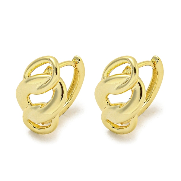 

PandaHall Chain-Shaped Brass Hoop Earrings, Real 18K Gold Plated, 15.5x10mm Brass Others