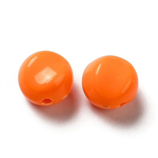 

PandaHall Opaque Acrylic Beads, Flat Round, Orange, 9.5~10x12mm, Hole: 1.8mm, about 1110pcs/500g Acrylic Flat Round Orange