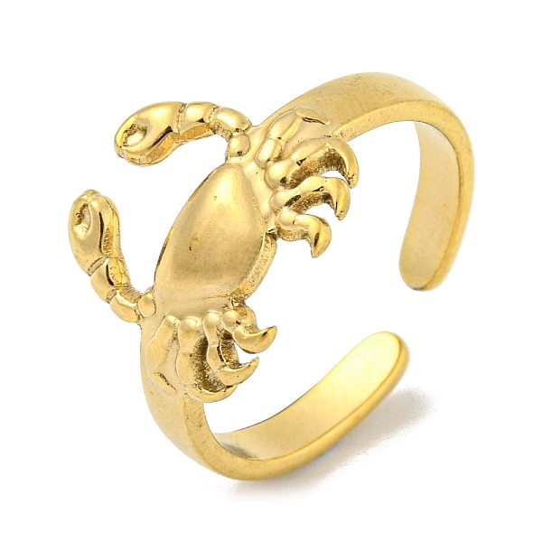 

PandaHall 304 Stainless Steel Open Cuff Ring, Crab, Golden, US Size 7 1/2(17.7mm) 304 Stainless Steel Crab