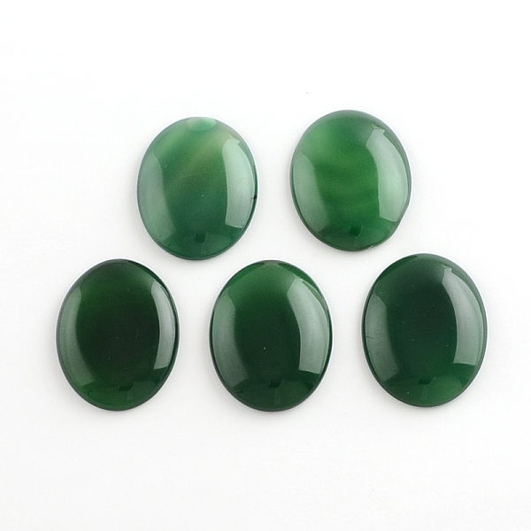 

PandaHall Natural Green Agate Gemstone Cabochons, Oval, 40x30x6~9mm Natural Agate Oval