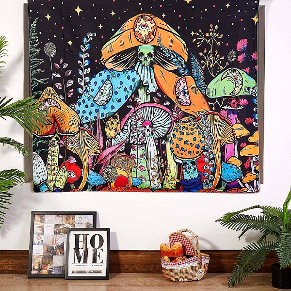 

PandaHall Black Light Mushroom Eyeball Wall Tapestry, Vibrant Fantasy Plant Tapestry, for Party Wall, Bedroom, Living Room, Colorful...