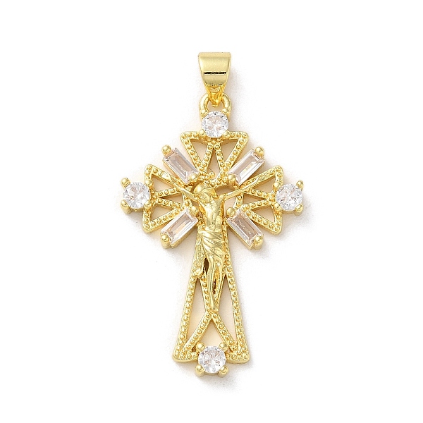

PandaHall Brass Micro Pave Clear Cubic Zirconia Pendants, Cross, Real 18K Gold Plated, 33x20x3.5mm, Hole: 4x3.5mm Brass+Cubic Zirconia Cross...
