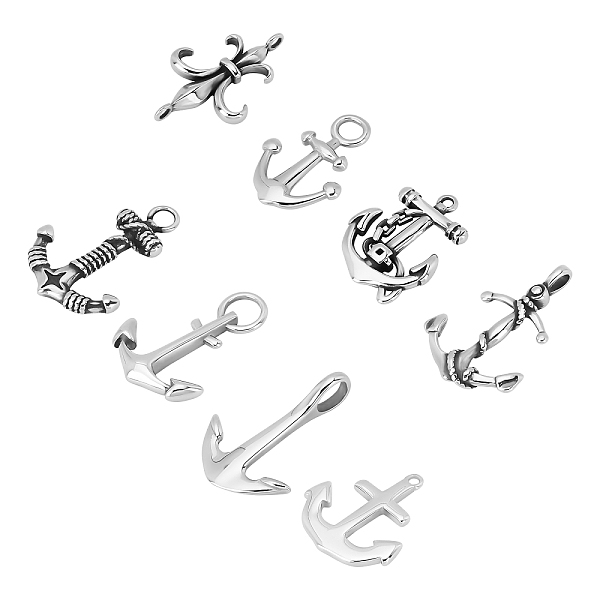 

PandaHall Unicraftale 8Pcs 8 Styles 304 Stainless Steel Links Connectors, Fleur-de-lis, Antique Silver, 1pc/style 304 Stainless Steel Flower