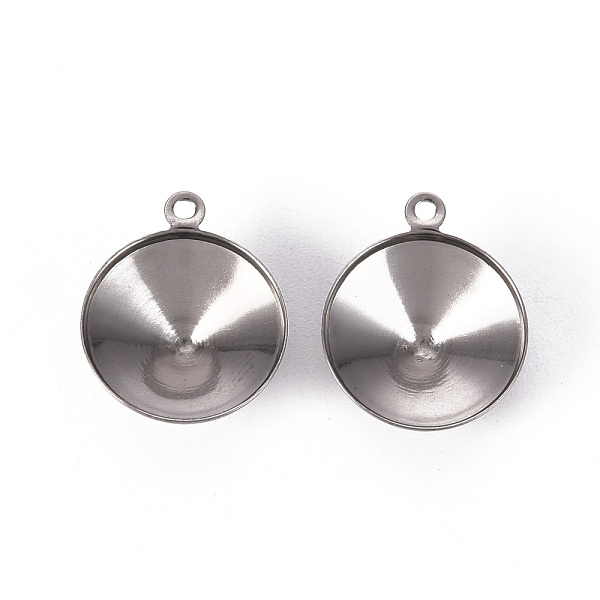 

PandaHall 201 Stainless Steel Pendant Rhinestone Settings, Stainless Steel Color, Fit for 14mm Rhinestone, 18x15x5mm, Hole: 1.4mm 201...