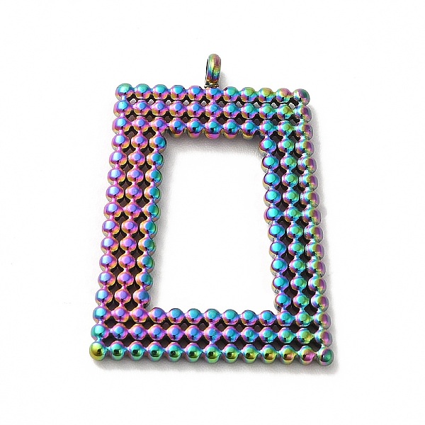 

PandaHall Ion Plating(IP) 304 Stainless Steel Pendants, Trapezoid Charm, Rainbow Color, 27x20x1.5mm, Hole: 1.8mm 304 Stainless Steel...