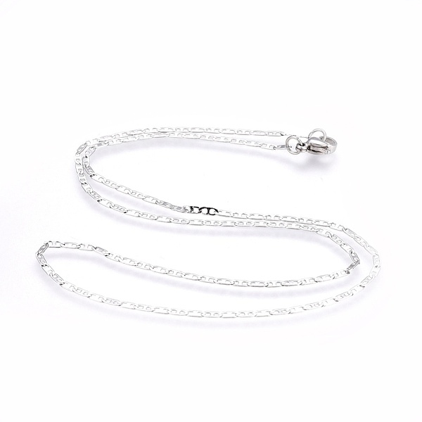 

PandaHall 304 Stainless Steel Mariner Link Chain Necklaces, with 304 Stainless Steel Clasps, Stainless Steel Color, 17.6 inch(44.8cm), 1.7mm...