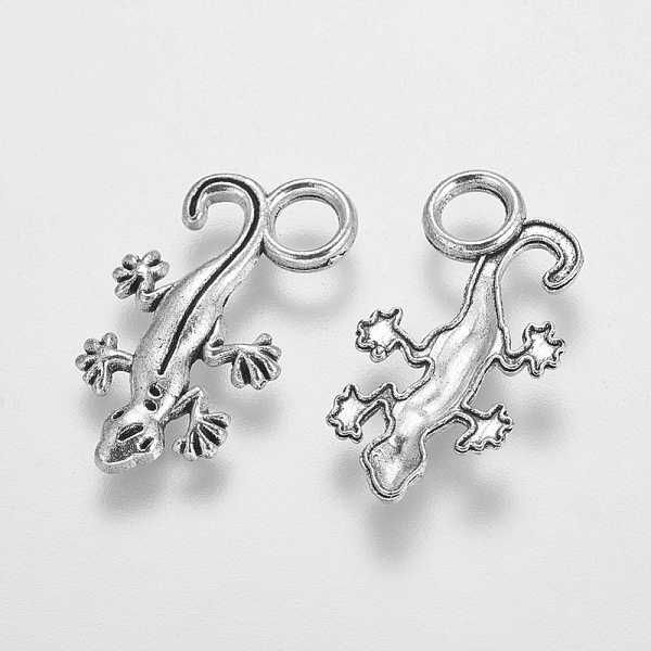 

PandaHall Tibetan Style Alloy Pendants, Lead Free & Cadmium Free, Wall Gecko, Antique Silver, 22.5x12x2mm, Hole: 3.5mm Alloy Other Animal