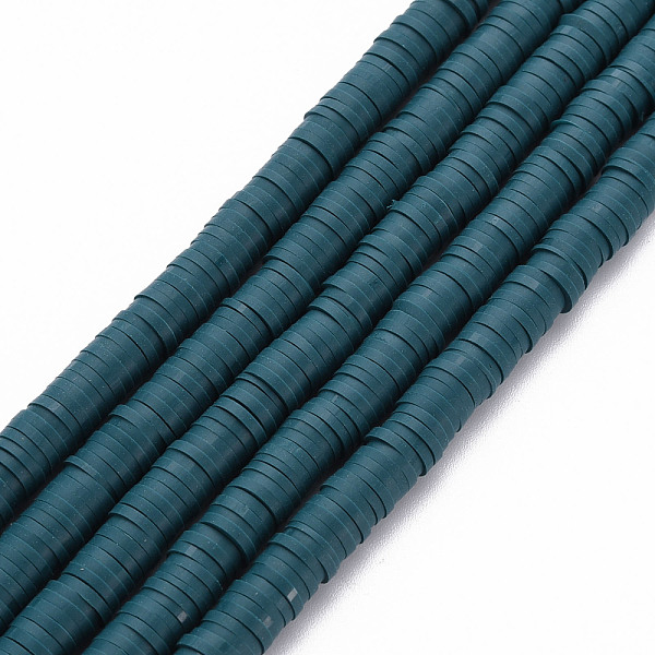 

PandaHall Handmade Polymer Clay Bead Strands, Heishi Beads, Disc/Flat Round, Prussian Blue, 6x0.5~1mm, Hole: 2mm, about 320~447pcs/strand...