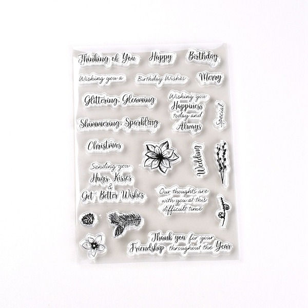 

PandaHall TPR Word Pattern Clear Stamps, for Card Making Decoration DIY Scrapbooking, Black, 15x10.5x0.3cm, 21 patterns/sheet Plastic Word...