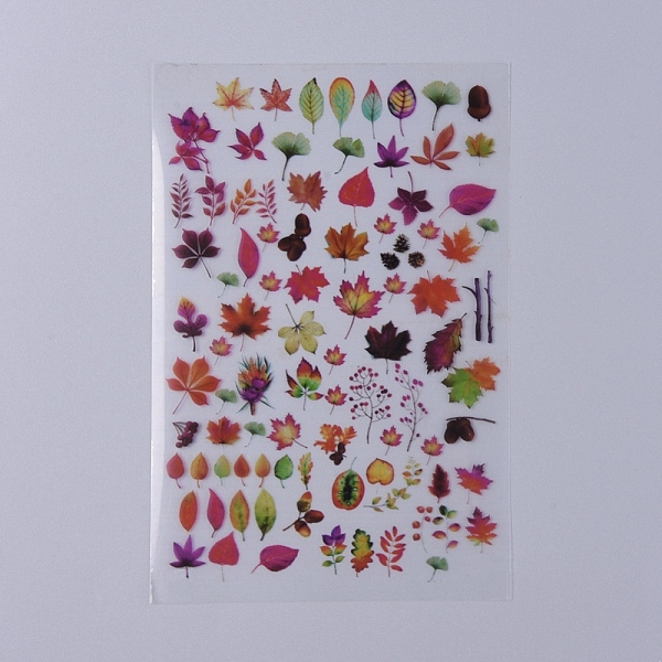 

PandaHall Filler Stickers(No Adhesive on the back), for UV Resin, Epoxy Resin Jewelry Craft Making, Leaf Pattern, 150x100x0.1mm Plastic Leaf..., Multicolor