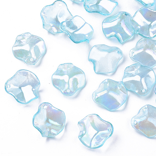 

PandaHall Transparent Acrylic Pendants, AB Color Plated, Petal, Light Sky Blue, 16x15x5mm, Hole: 1.4mm Acrylic Others Blue