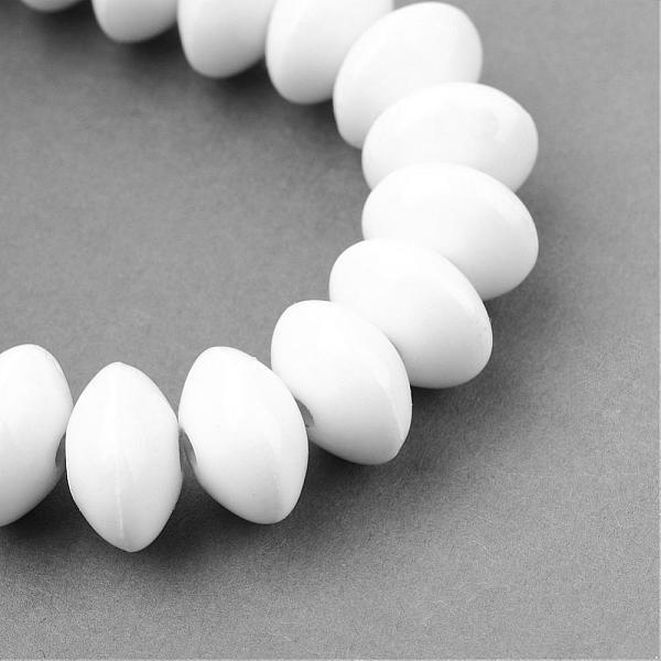 

PandaHall Handmade Porcelain Beads, Bright Glazed Porcelain, Rondelle, White, 15x10mm, Hole: 4mm Porcelain Rondelle White