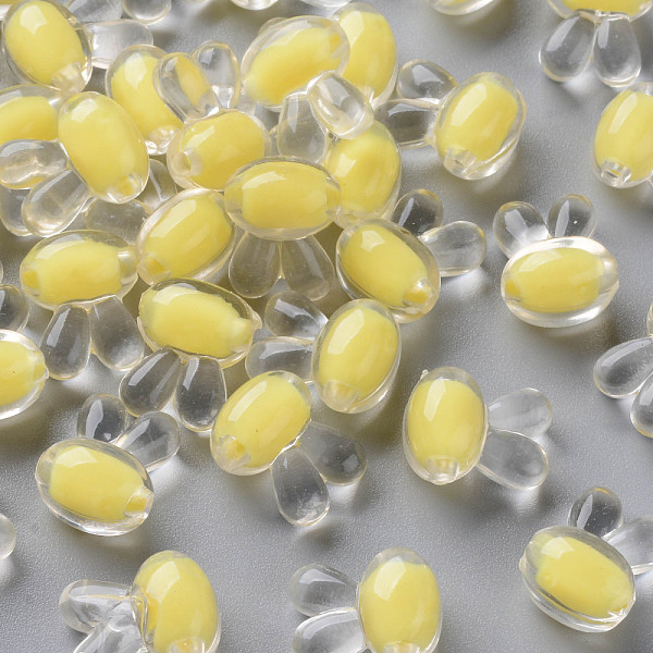 

PandaHall Transparent Acrylic Beads, Bead in Bead, Rabbit, Yellow, 15.5x12x9.5mm, Hole: 2mm, about 480pcs/500g Acrylic Rabbit Yellow