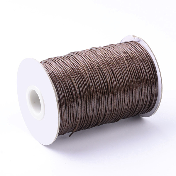 

PandaHall Korean Waxed Polyester Cords, Coconut Brown, 1.5mm, about 200yards/roll(600 feet/roll) Waxed Polyester Cord Round Brown