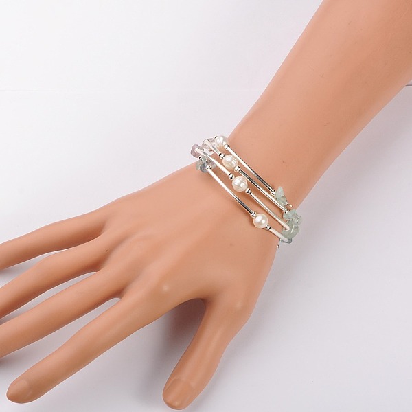 Gemstone Chip Warp Bracelets