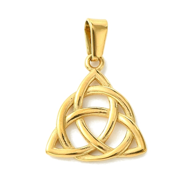

PandaHall Vacuum Plating 304 Stainless Steel Pendants, Trinity Knot Charm, Golden, 17.5x15.5x2mm, Hole: 5x2.5mm 304 Stainless Steel Others