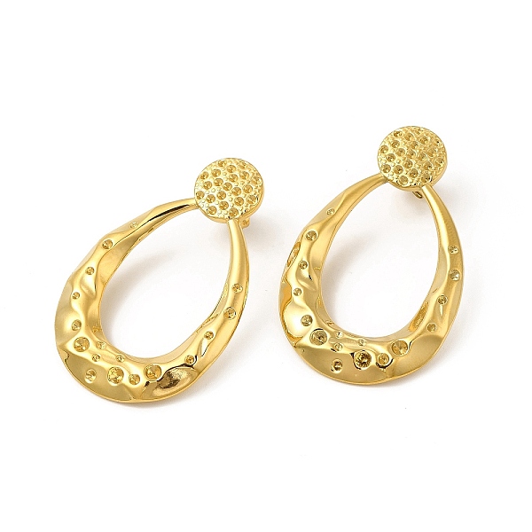 

PandaHall Ion Plating(IP) 304 Stainless Steel Stud Earrings Findings, Rhinesstone Setting, Teardrop, Real 18K Gold Plated, 51.5x32mm, Pin...