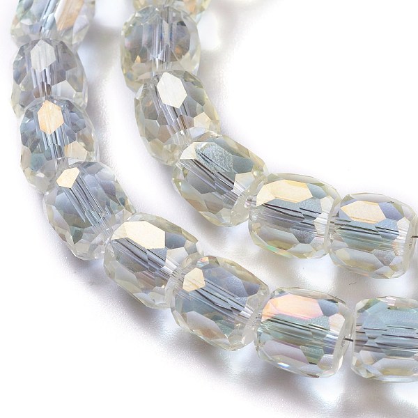 

PandaHall Electroplate Glass Beads, Full Rainbow Plated, Faceted Barrel, Light Yellow, 10x10mm, Hole: 1mm Glass Barrel